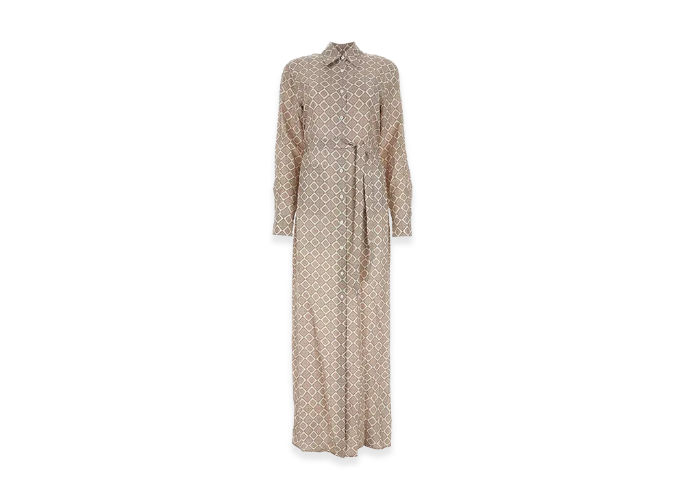 PRADA Women's Printed Silk Shirt Dress "Printed"