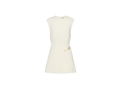 PRADA Women's Washed Twill Minidress with Safety Pin "Ivory"