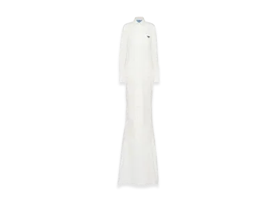PRADA Women's Long Gabardine Dress "White"