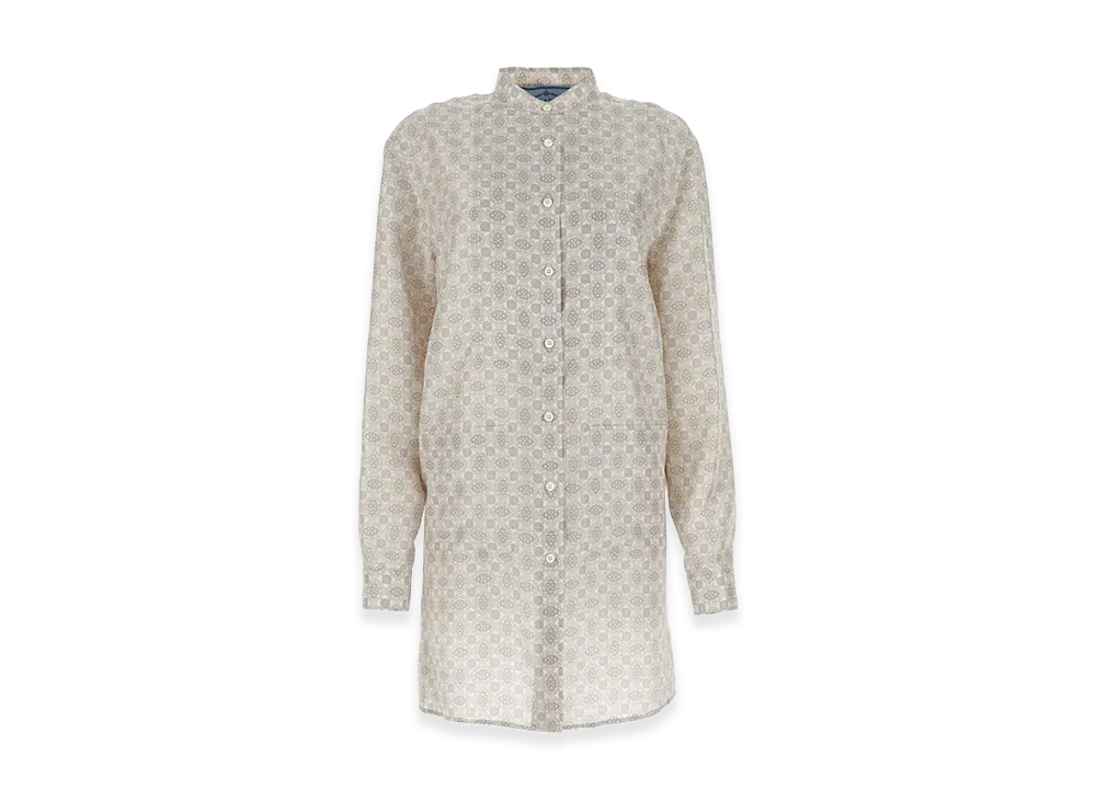 PRADA Women's Printed Silk Shirt Dress "Multicolor"