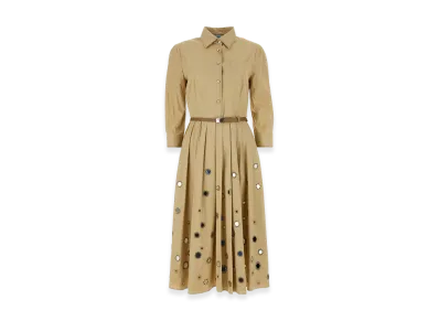 PRADA Women's Coton Shirt Dress "Beige"