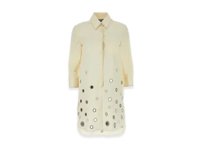 PRADA Women's Cotton Shirt Dress "Beige"