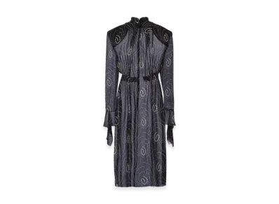 PRADA Women's Printed Georgette Dress "Black"