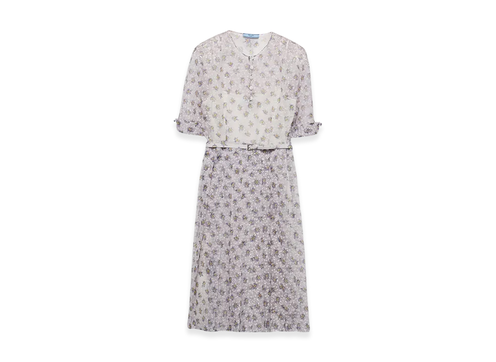 PRADA Women's Printed Nylonette Dress "Yellow"