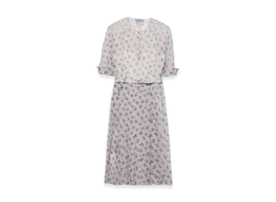 PRADA Women's Printed Nylonette Dress "Yellow"