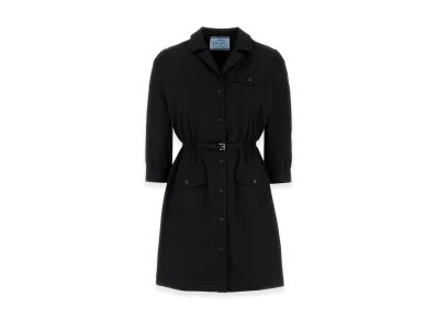 PRADA Women's Poplin Shirt Dress "Black"
