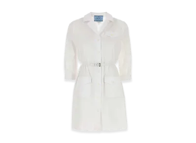 PRADA Women's Poplin Shirt Dress "White"
