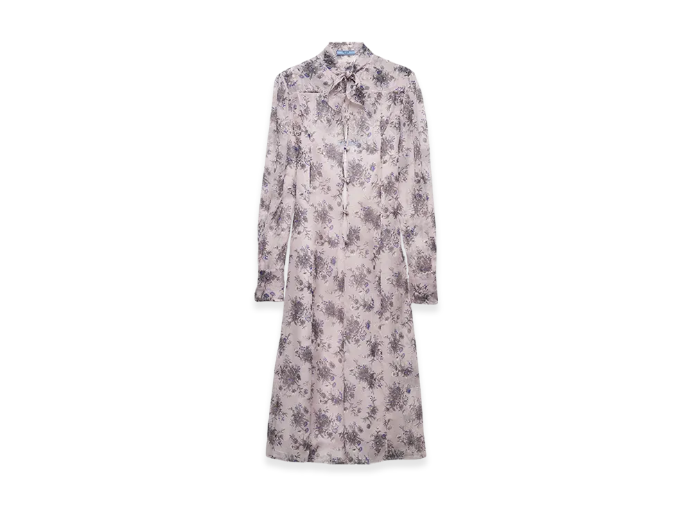 PRADA Women's Printed Chiffon Dress "Pink"