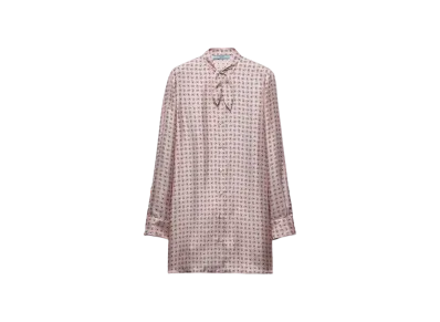 PRADA Women's Printed Silk Twill Mini-Dress "Pink"