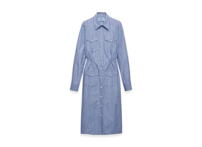 PRADA Women's Striped Chambray Dress "Navy"