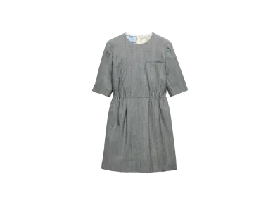 PRADA Women's Wool Pinstriped Mini-Dress "Dark Gray"
