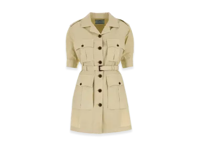 PRADA Women's Poplin Shirt Dress "Beige"