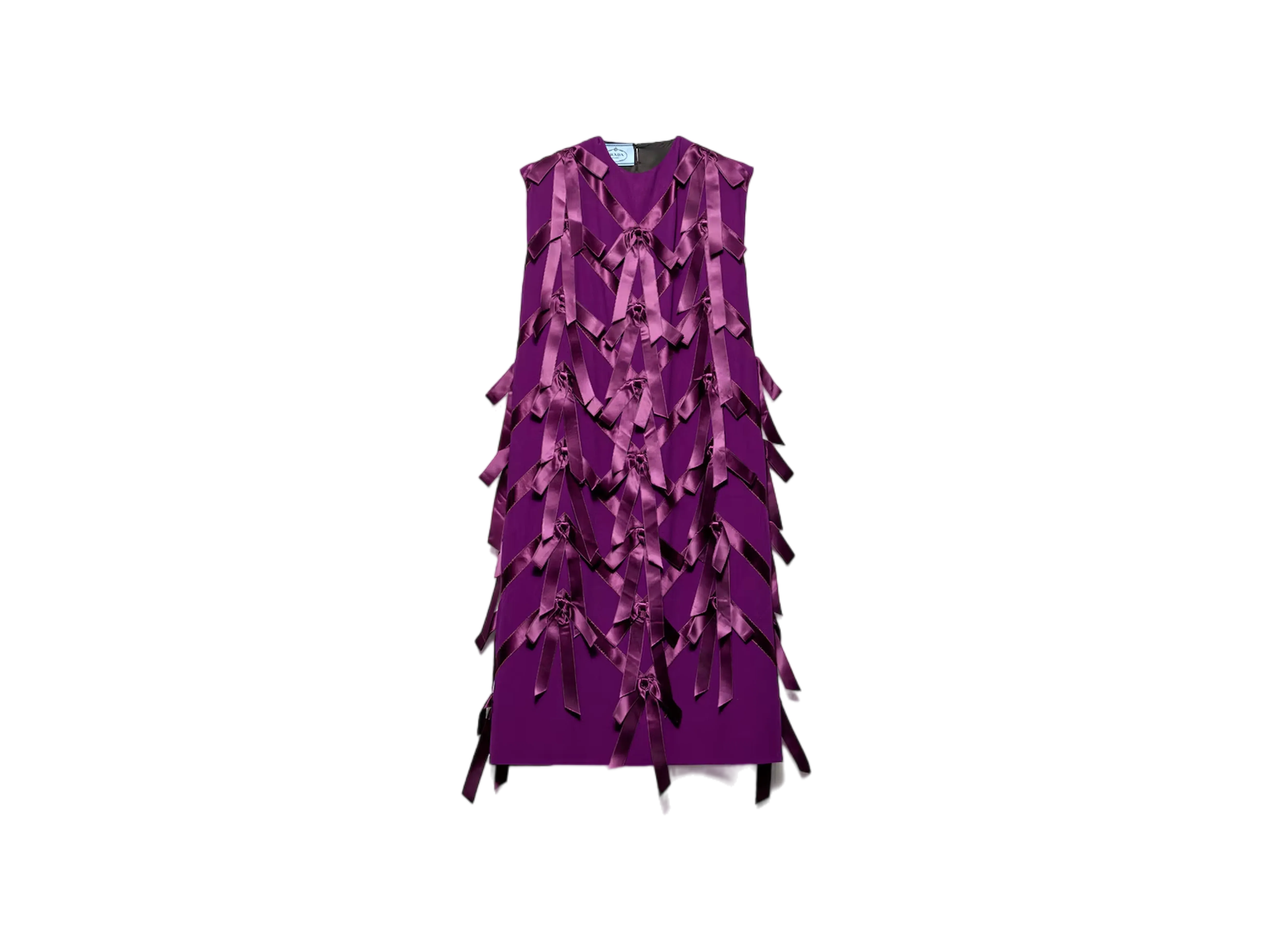 PRADA Women's Sable Dress with Bows "Dark Pink"