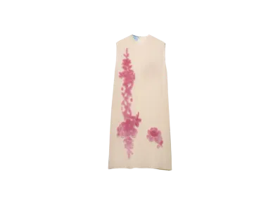 PRADA Women's Embroidered Georgette Dress "Pink"