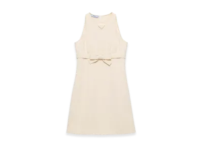 PRADA Wonen's Bow Detailing Short Dress "Beige"