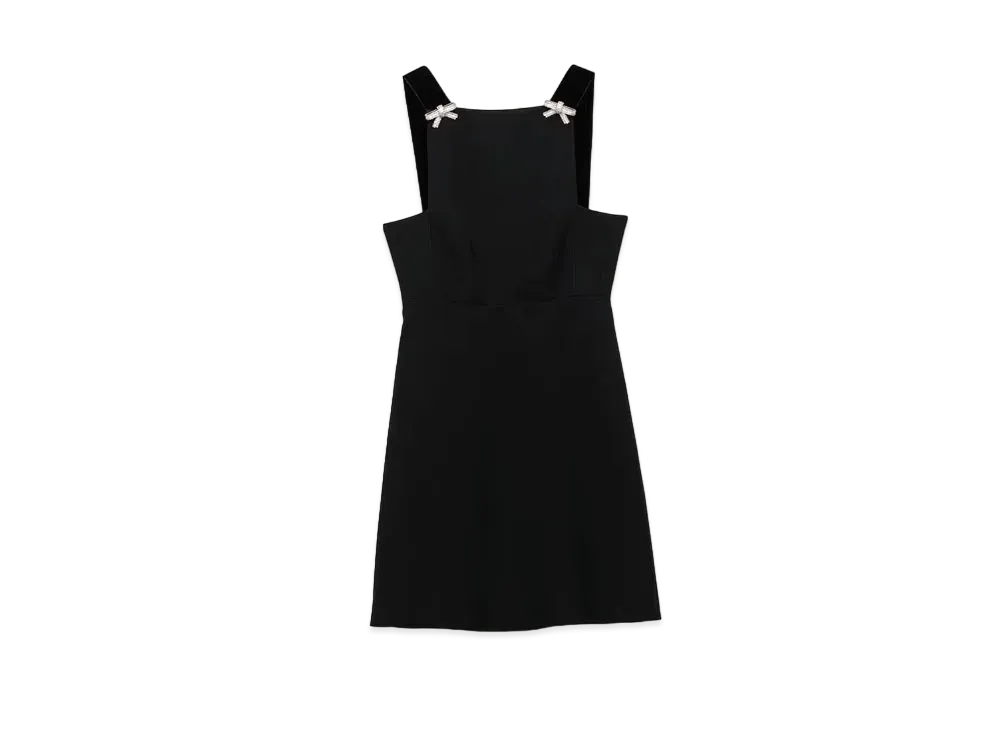 PRADA Women's Embroidered Cady Mini-Dress "Black"