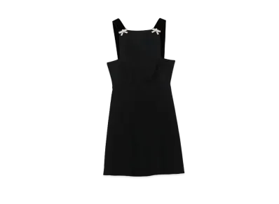 PRADA Women's Embroidered Cady Mini-Dress "Black"