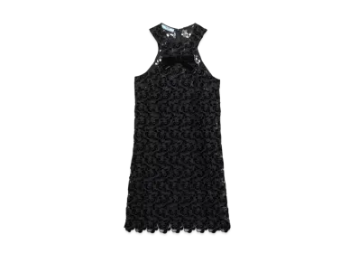 PRADA Women's Guipure Lace Mini Dress "Black"