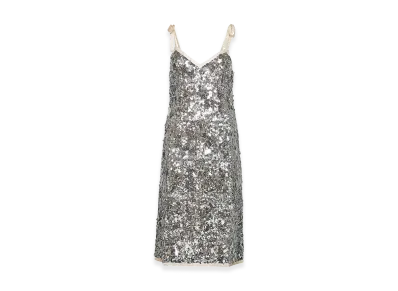 PRADA Women's Embellished Nylon Dress "Silver"