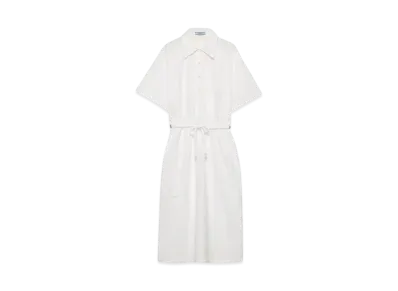 PRADA Women's Poplin and Satin Dress "White"