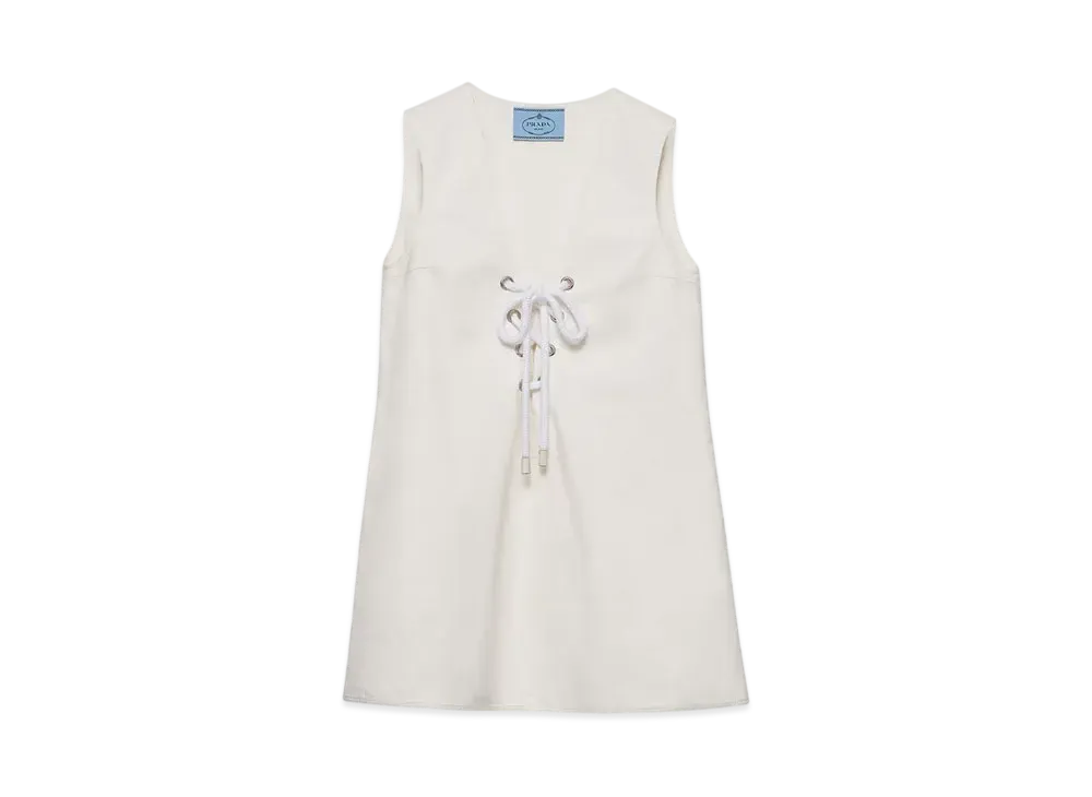 PRADA Women's Old Satin Mini-Dress "White"