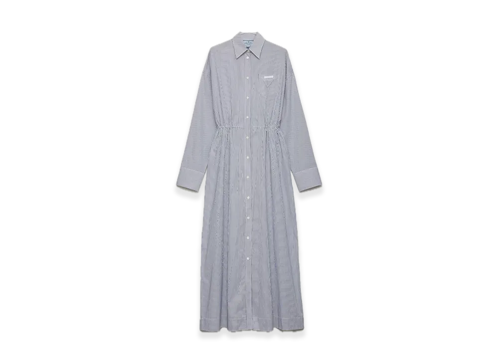 PRADA Stripe Poplin Dress "Navy"