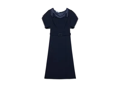 PRADA Women's Satin Crepe Dress "Navy"