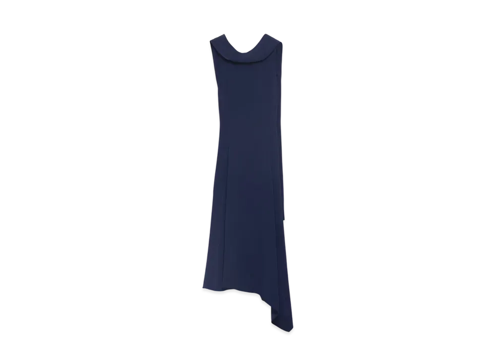 PRADA Women's Asymmetrical Satin Crepe Dress "Navy"