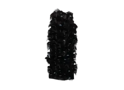 PRADA Women's Feather-Embellished Silk Organza Dress "Black"