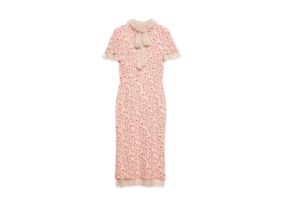 PRADA Women's Printed Stretch Georgette Dress "Pink"