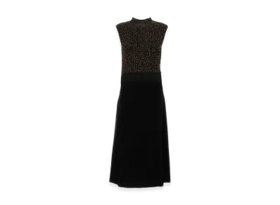 PRADA Women's Two-Tone Wool Blend Dress "Black"