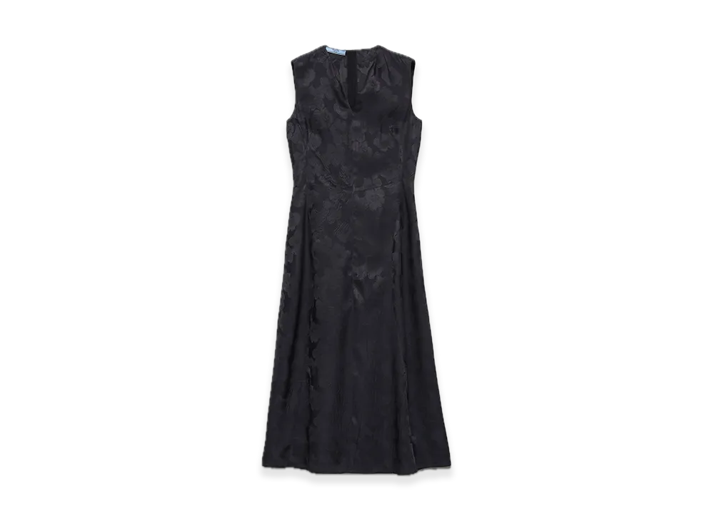 PRADA Floral Jacquard Knit Dress "Gray"