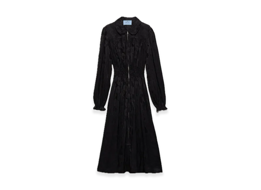 PRADA Floral Jacquard Knit Dress "Gray"