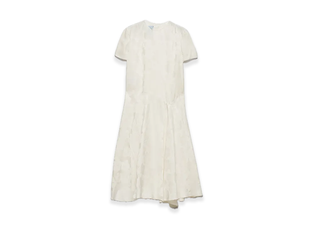 PRADA Floral Jacquard Knit Dress "Ivory"