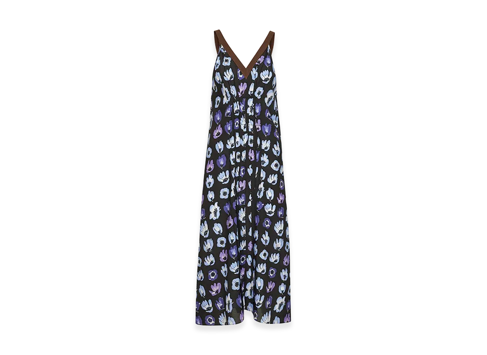 PRADA Wonen's V-Neck Dress "Purple"