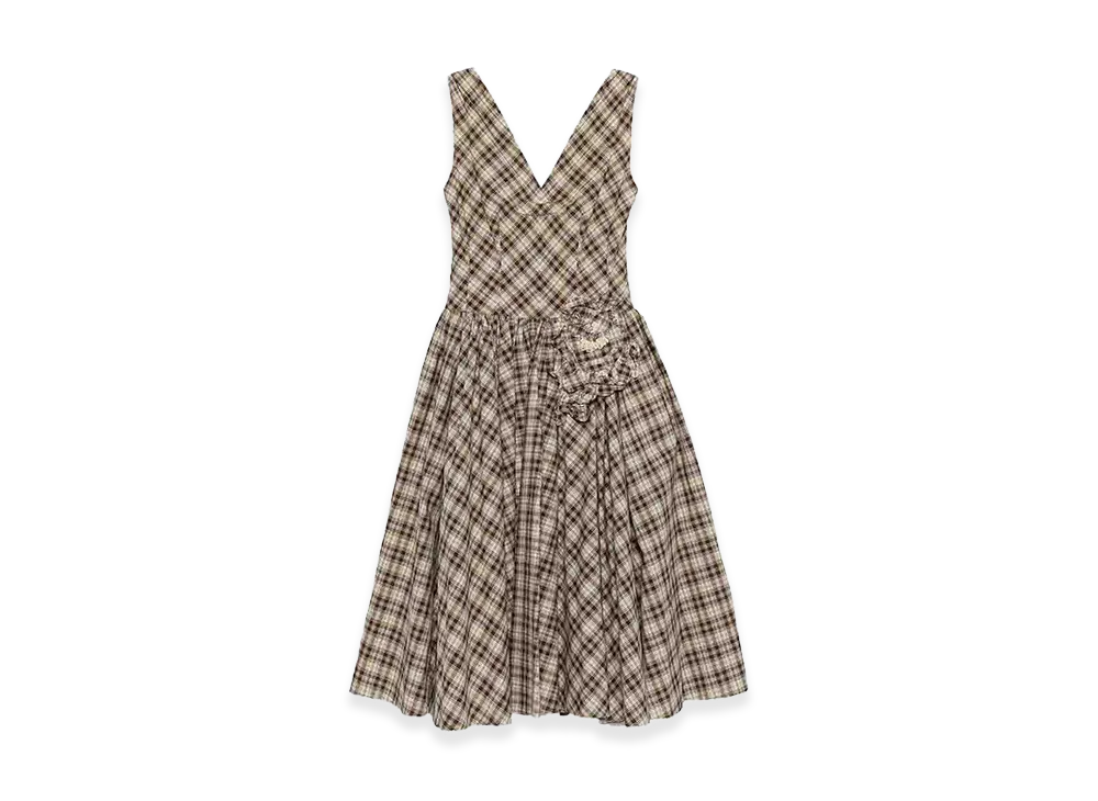 PRADA Wonen's Popeline Dress "Brown"