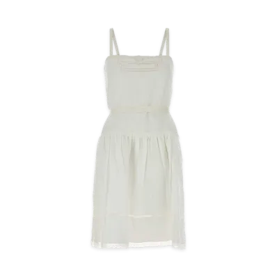 PRADA Women's Embroidered Linen Dress "White"