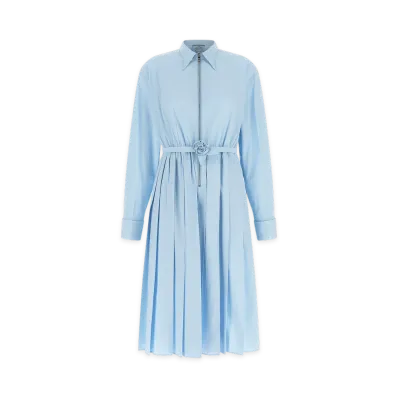 PRADA Women's Poplin Shirt Dress "Light Blue"