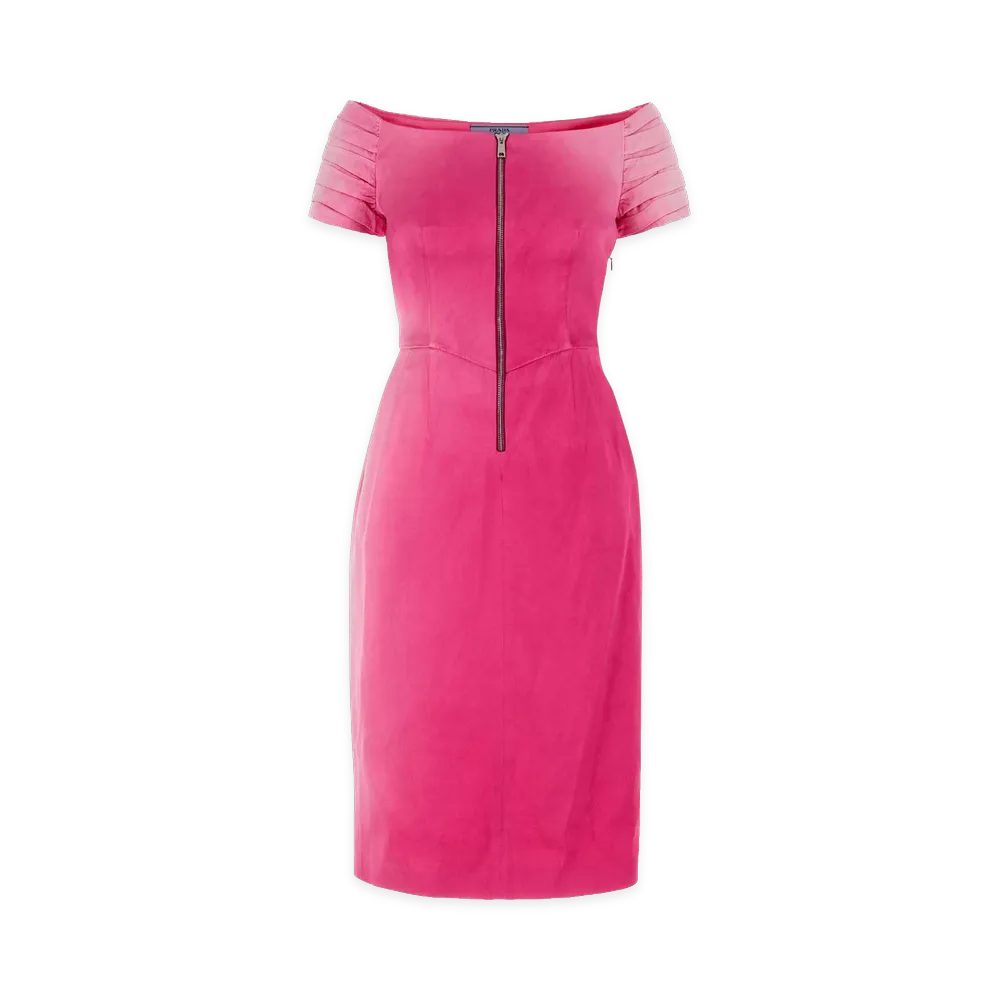 PRADA Women's Duchesse Dress "Fuxia/Fuchsia"