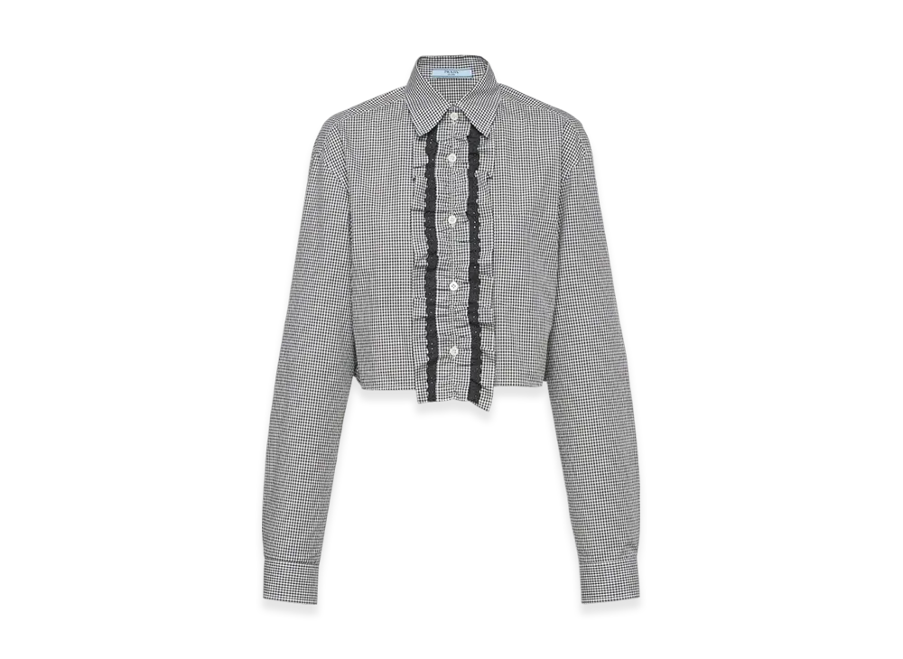 PRADA Women's Gingham Check Shirt "Black"