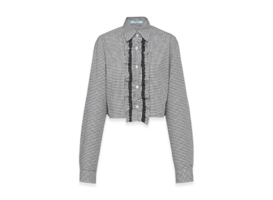 PRADA Women's Gingham Check Shirt "Black"
