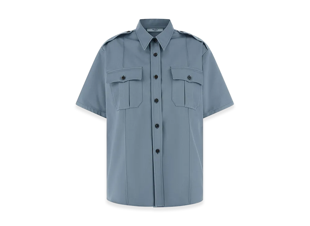 PRADA Women's Chino Short Sleeve Shirt "Light Blue"