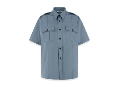 PRADA Women's Chino Short Sleeve Shirt "Light Blue"