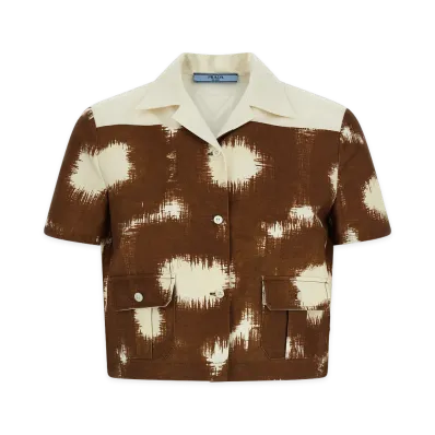 PRADA Women's Canvas Shirt "Brown"