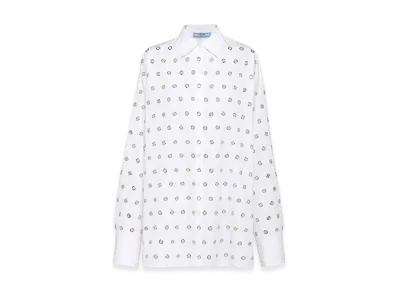 PRADA Women's Printed Poplin Shirt "White"