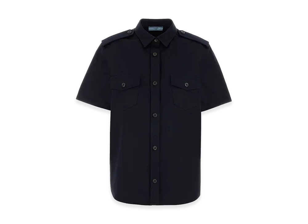 PRADA Women's Short-Sleeve Uniform Shirt "Dark Blue"