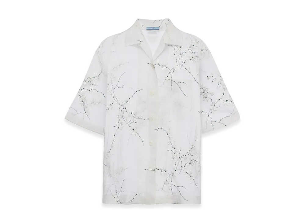 PRADA Women's Layered Embroidery Shirt "White"
