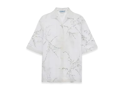 PRADA Women's Layered Embroidery Shirt "White"