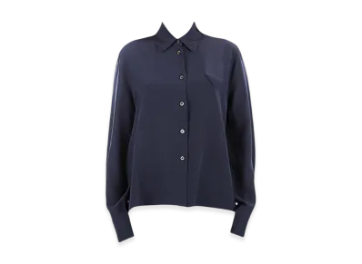 PRADA Women's Crepe De Chine Shirt "Navy"