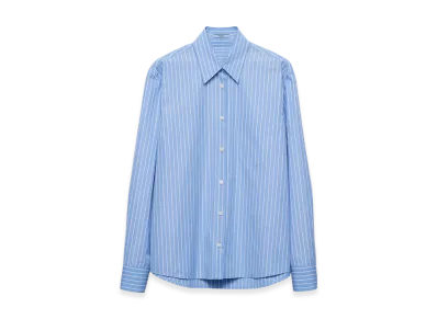 PRADA Women's Striped Poplin Shirt "Sapphire Blue"